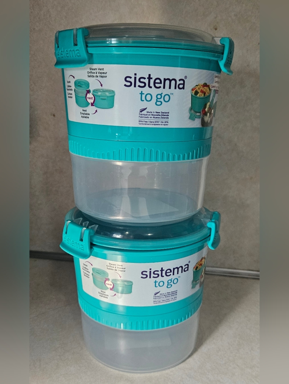 Sistema 965ml Lunch Stack to Go 2 Piece Set